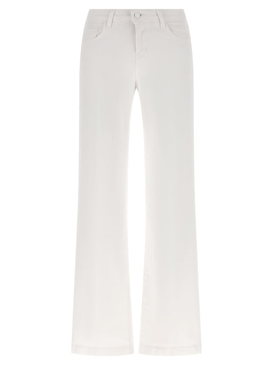 White Cotton Straight-Leg Jeans