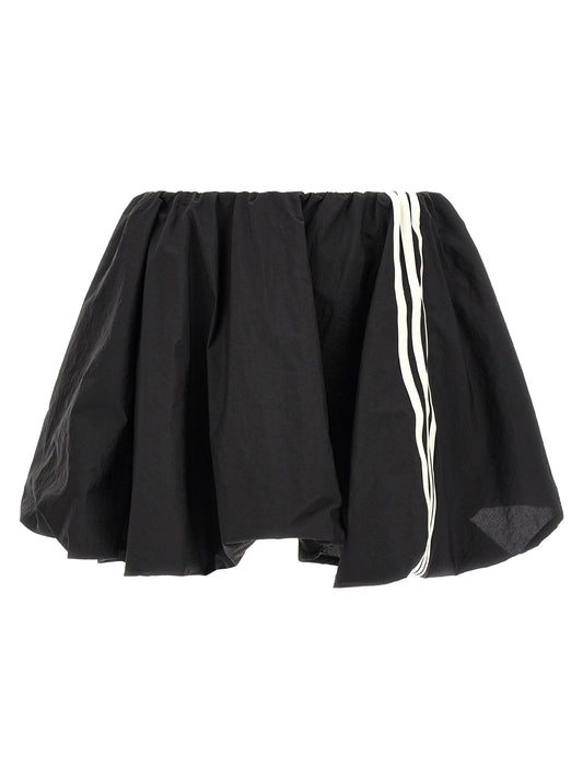 Black Polyamide Long Skirt