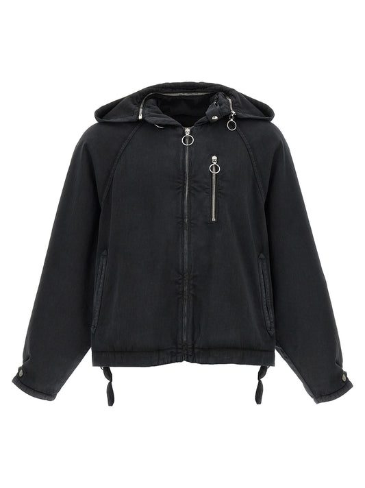 Black Cotton Shell Jacket