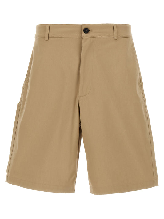 Beige Cotton Bermuda Shorts