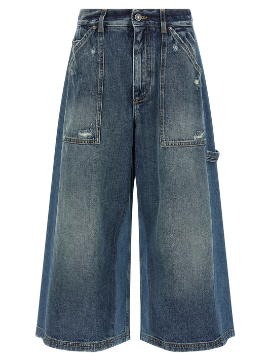 Blue Cotton Bermuda Shorts