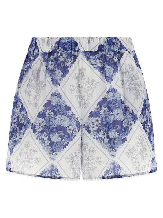 Blue Stingray Leather / Ray Skin Bermuda Shorts