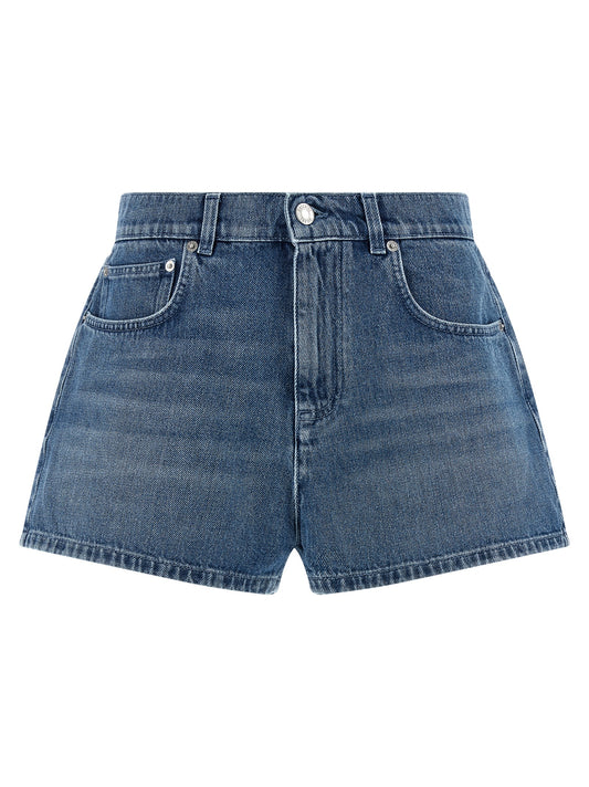Blue Cotton Bermuda Shorts