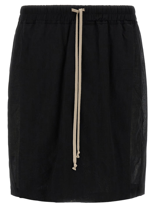 Black Cotton Bermuda Shorts
