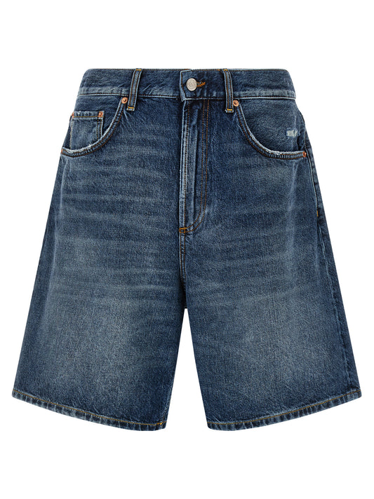 Blue Cotton Bermuda Shorts