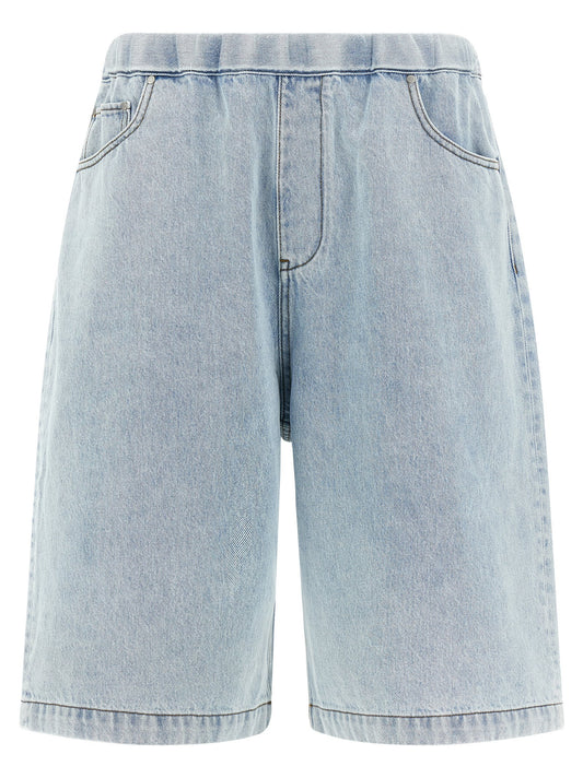 Blue Cotton Bermuda Shorts