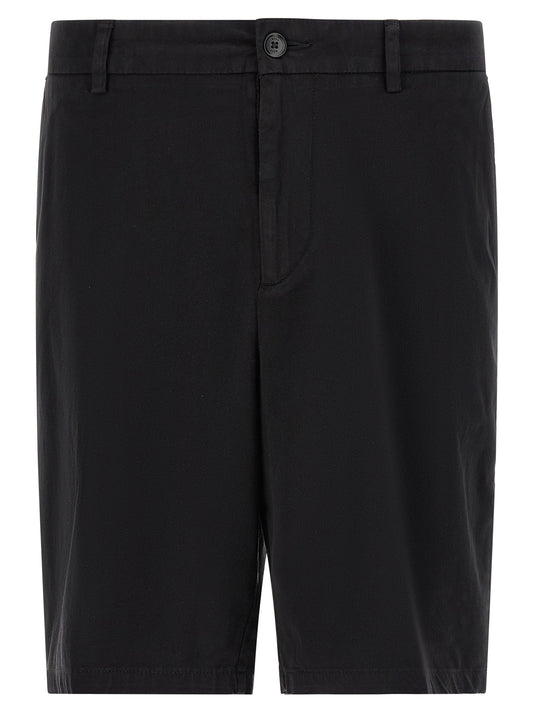 Black Cotton Bermuda Shorts