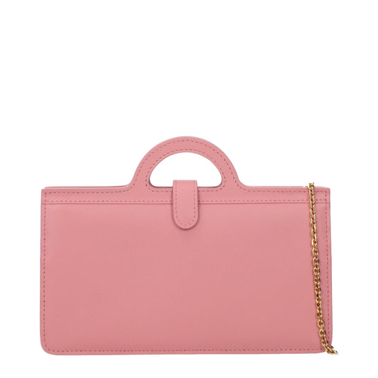 Pink Leather Crossbody Bag