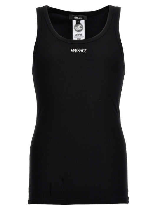 Black Cotton Sleeveles T-Shirt
