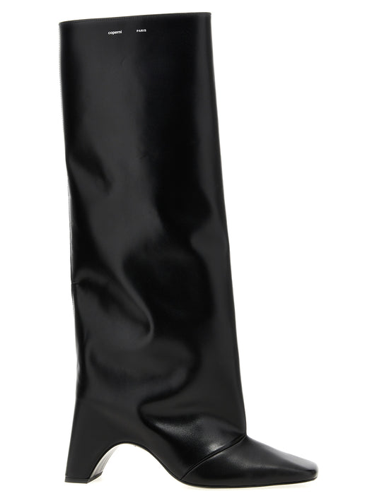 Black Cowhide Over The Knee