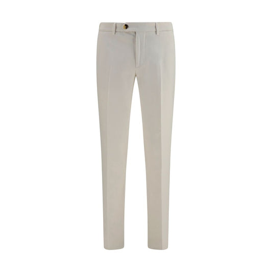 White Cotton Casual Pants