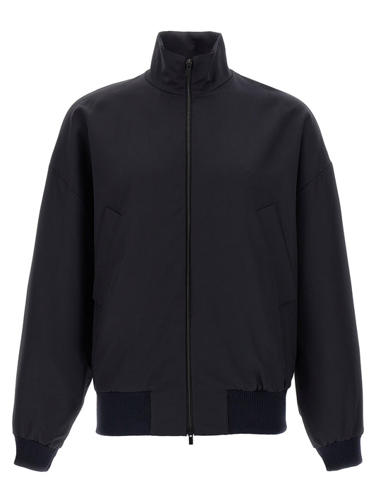 Blue Virgin Wool Full-Length Jacket