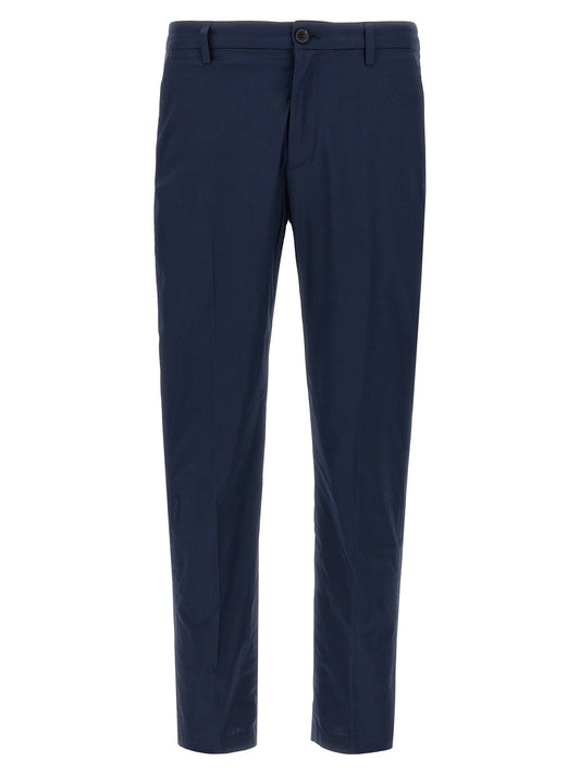 Blue Cotton Cropped Pants