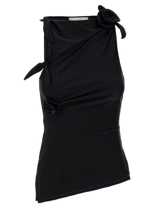 Black Polyamide Tank Tops