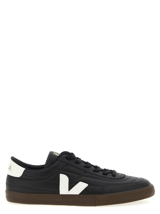 Bicolor Genuine Leather Low Top Sneakers