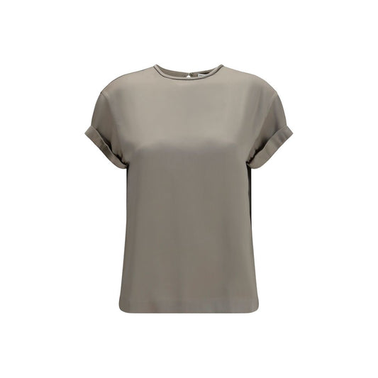 Beige Elastane Blouse