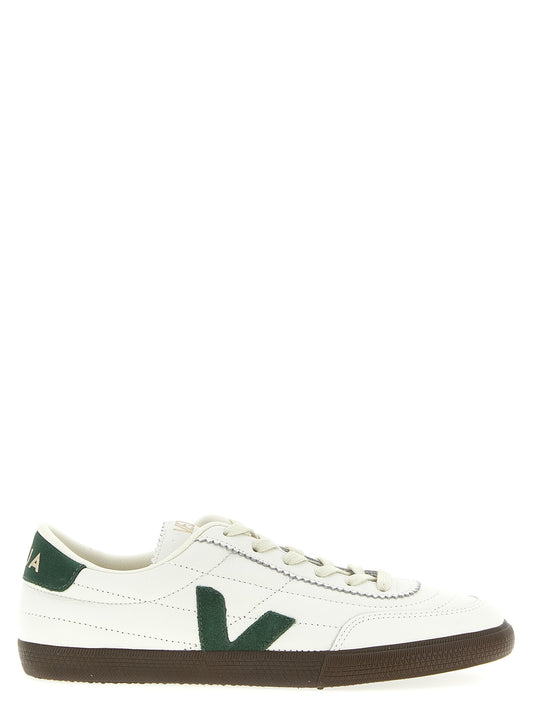 Bicolor Genuine Leather Low Top Sneakers