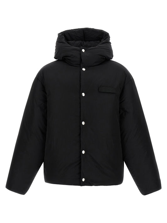Black Polyamide Full-Length Jacket