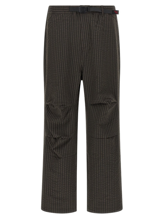 Brown Polyester Casual Pants