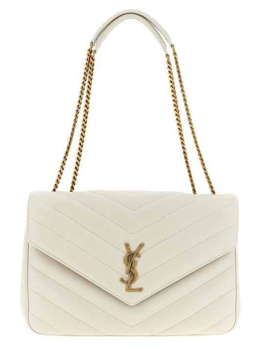 Beige Lamb Leather Shoulder Bag