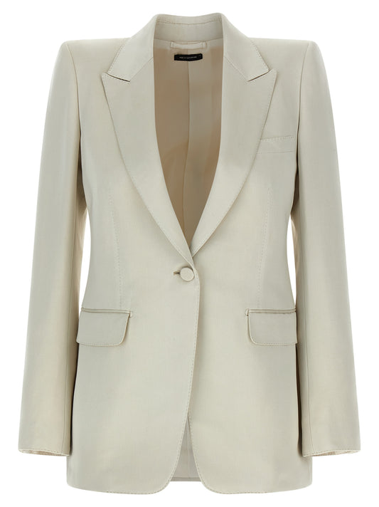 Beige Cotton Blazer