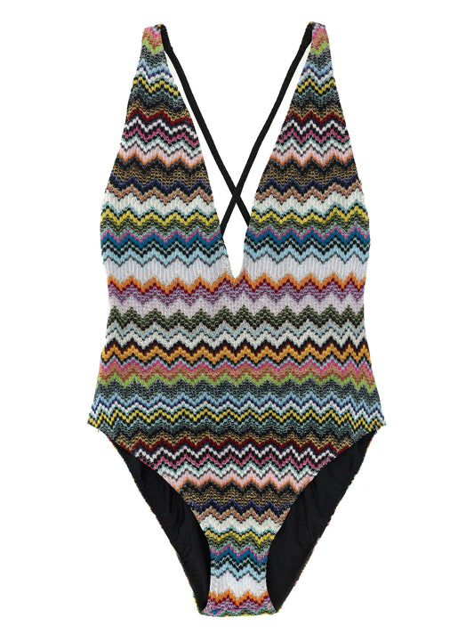 Multicolor Viscose One-Piece Swimsuit