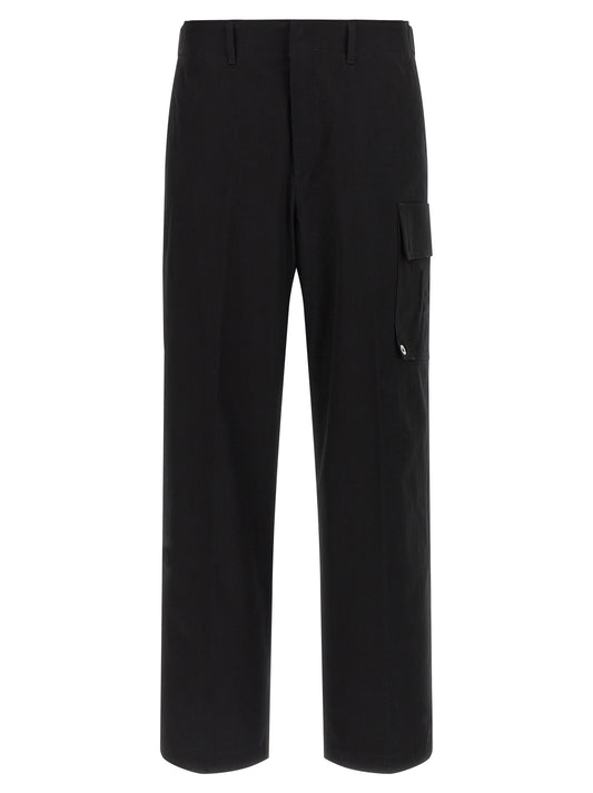 Black Cotton Cargo Pants