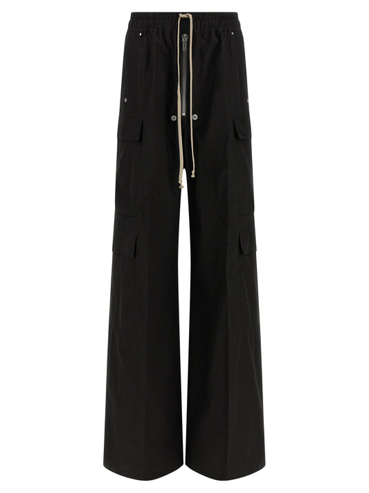 Black Cotton Cargo Pants
