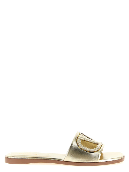 Gold Calfskin Slides