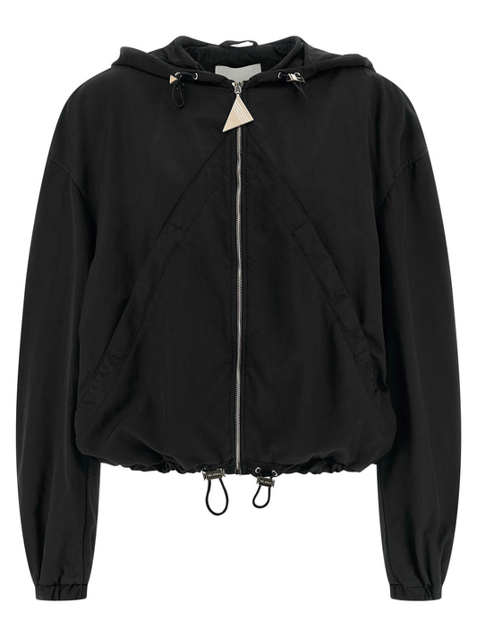 Black Polyester Bomber
