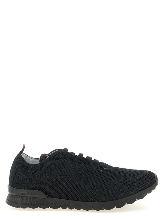 Black Cotton Athletic Sneakers