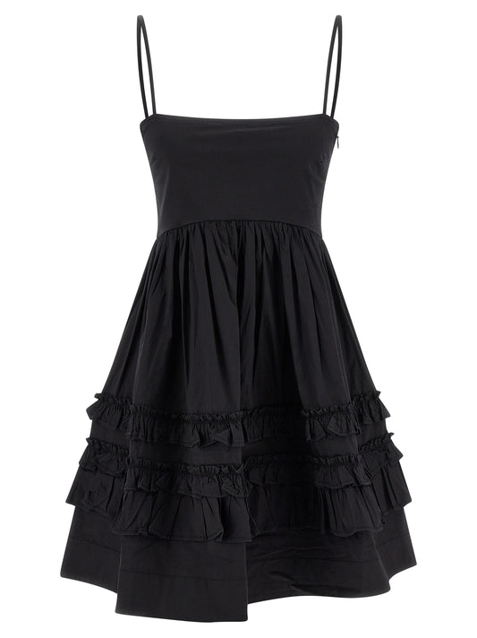 Black Cotton Short Dress