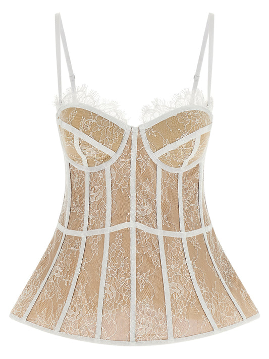 White Polyamide Tank Tops