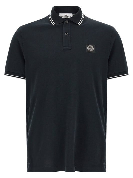 Blue Cotton Polo Shirt
