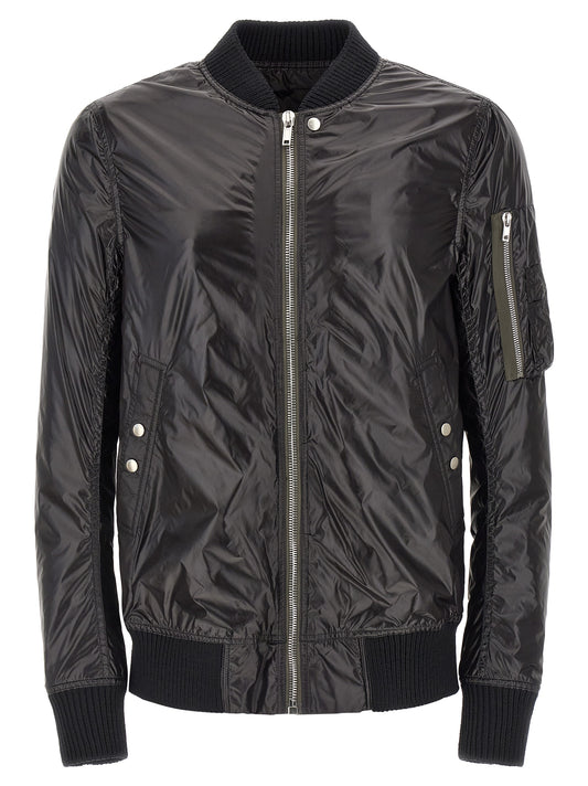 Black Nylon Bomber