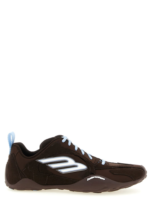 Brown Polyester Athletic Sneakers