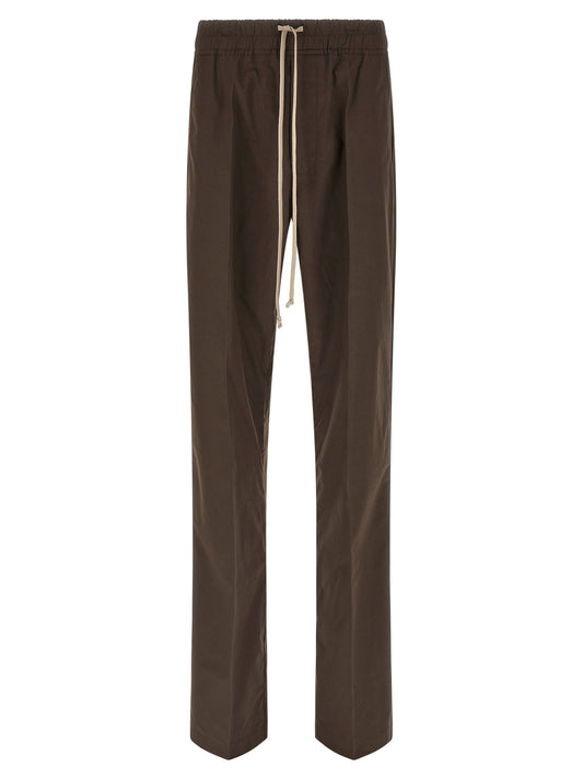 Brown Cotton Casual Pants