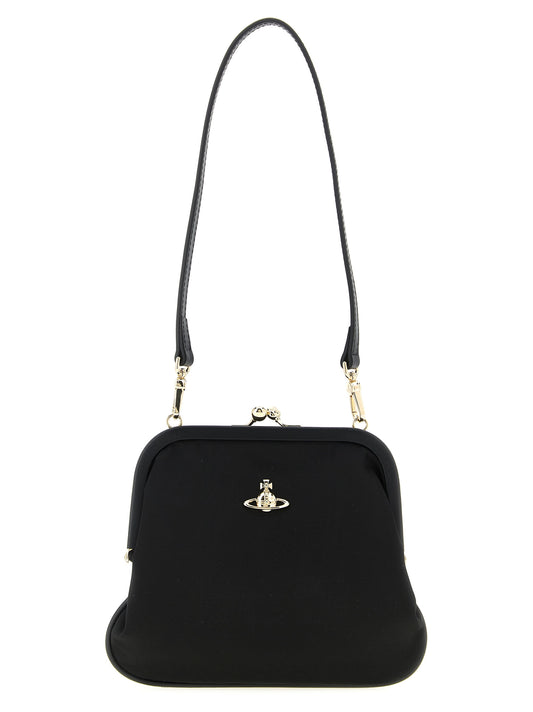 Black Viscose Clutch Bag