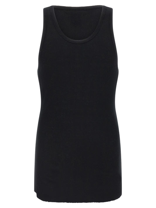 Black Cotton Sleeveles T-Shirt