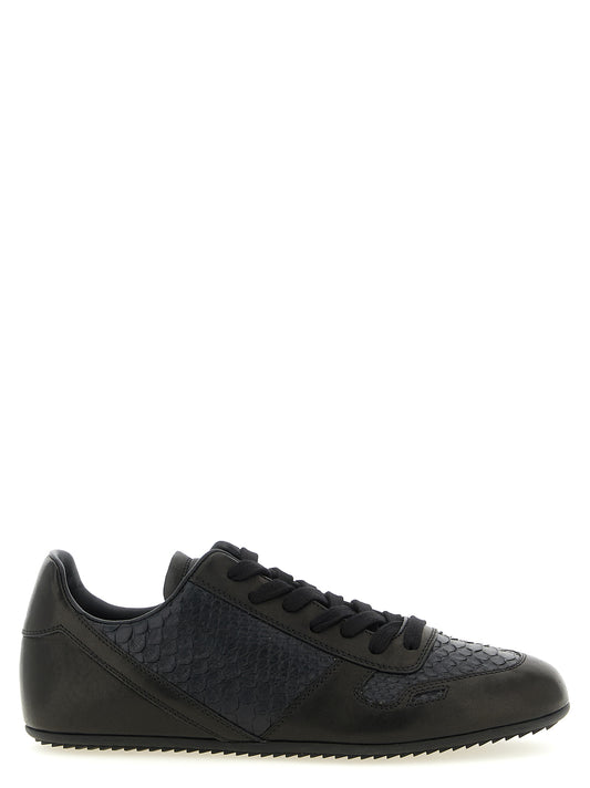 Black Lamb Leather Low Top Sneakers