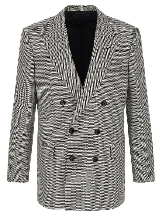 Bicolor Silk Blazer