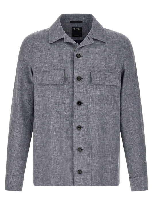 Blue Linen Blouse