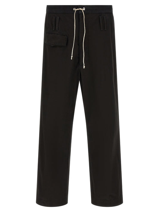 Black Cotton Casual Pants
