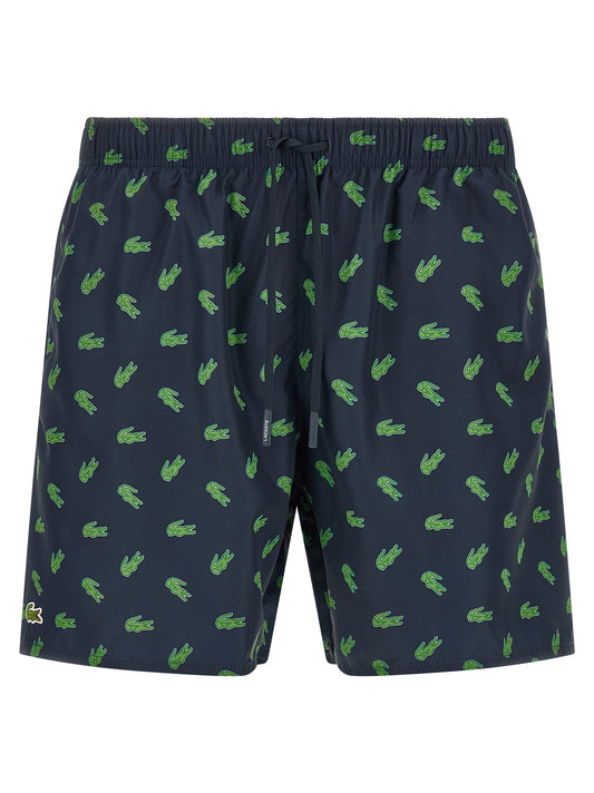 Blue Polyester Swim Shorts