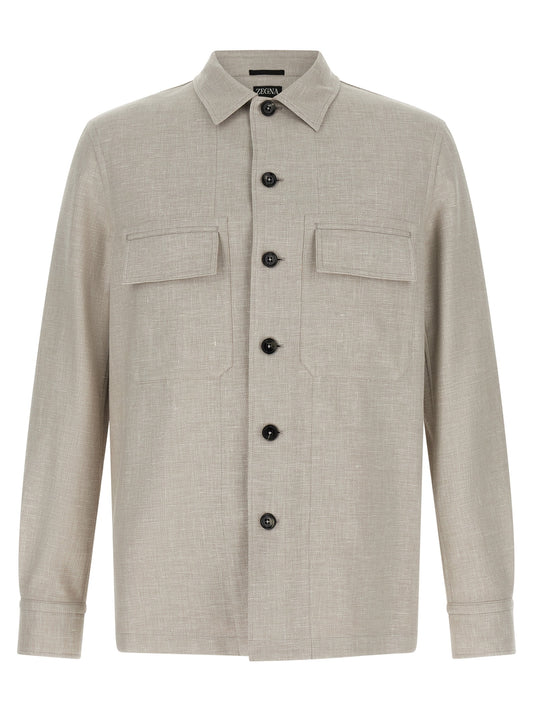 Gray Linen Blouse