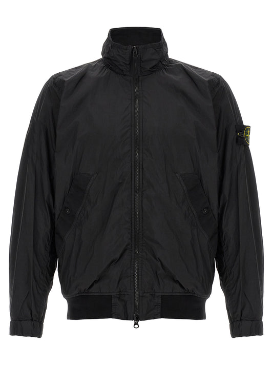 Black Polyamide Full-Length Jacket