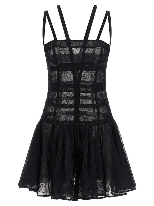 Black Polyamide Short Dress
