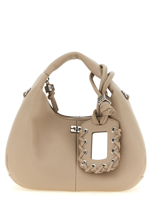 Beige Polyester Handbag