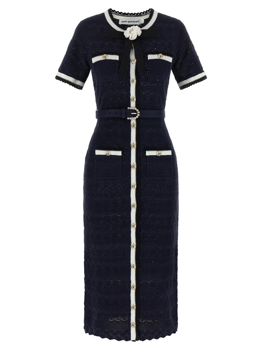 Blue Cotton Midi Dress