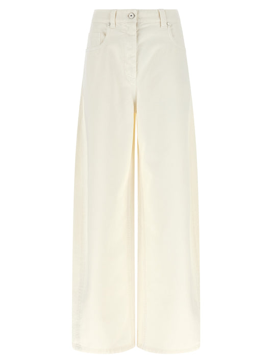 White Cotton Relaxed Fit Jeans
